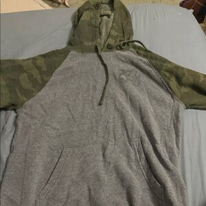 Gray and Green Men's Hoodie